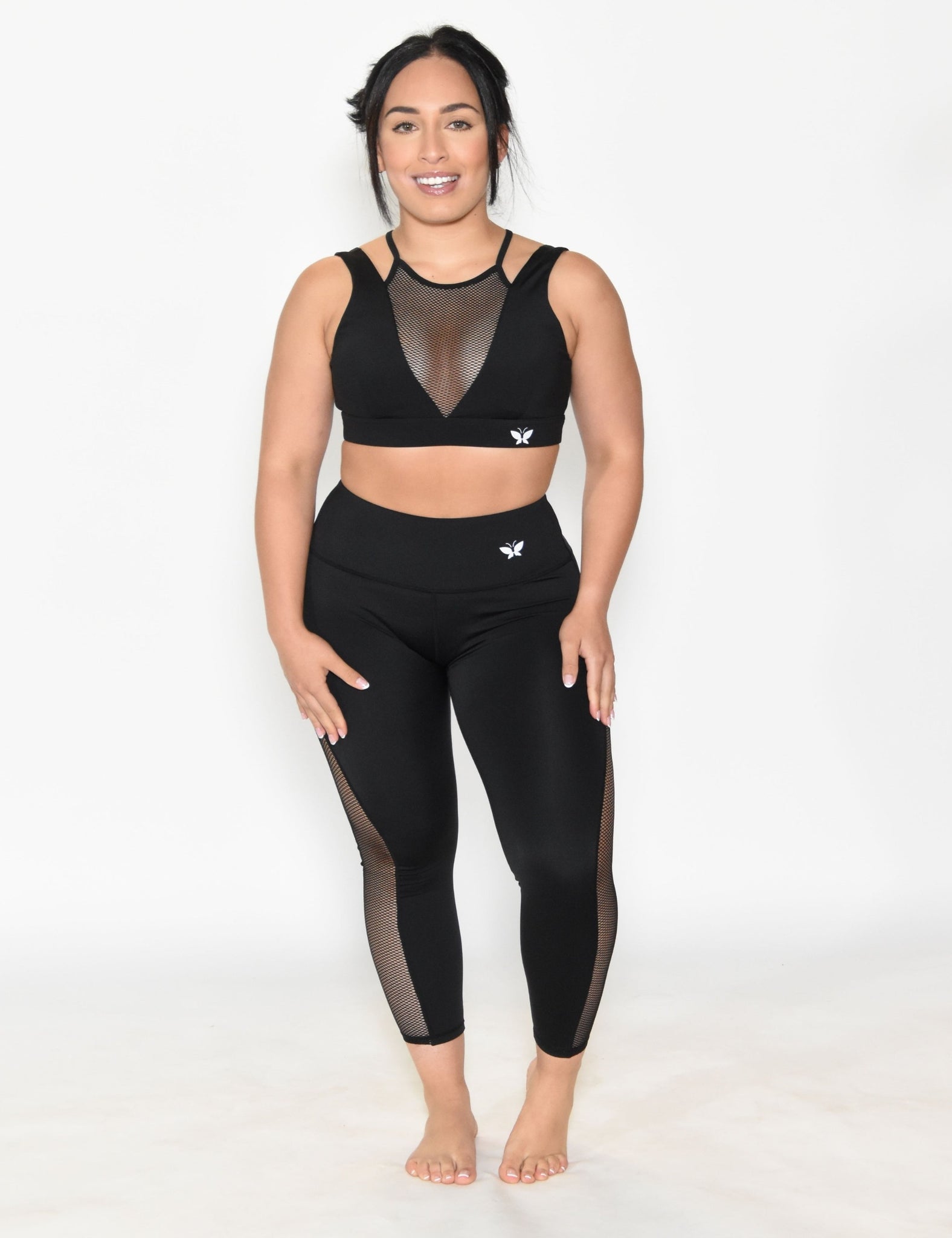 Mesh Leggings. Mesh Yoga Leggings. Black Yoga Set| < Monarch Athletics>