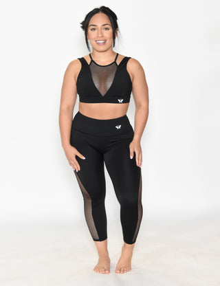 Mesh Leggings. Mesh Yoga Leggings. Black Yoga Set| < Monarch Athletics>